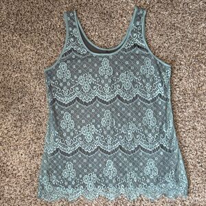 Maurices Lace Tank Top - Mint Green